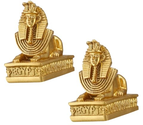 MUSISALY 2stücke Goldener Sphinx Dekoration Kunstharz Schreibtischornament Wohnzimmer Hochzeit Geburtstag Party Deko Figurine Für Fensterbank Und Haus Verschönerung