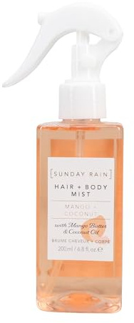 Sunday Rain Mango & Coconut Hair & Body Mist, Refreshing & Fruity, Vegan & Cruelty-Free, 200ml