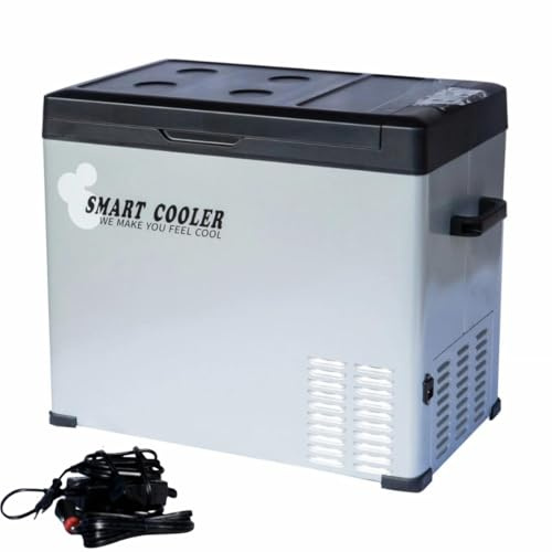 SMART COOLER Nevera portátil con compresor 50L, 12/24v+220V, con pantalla LCD y bluetooth, impuesto ecológico incluido