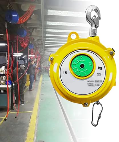 SDdPulse Spring Balancer, Spring Balancer Retractable, Self-Locking Lifting Tensioner Industrial Grade Hand Tool for Engineering and Factory Holding Equipment in Yellow,15-22kg