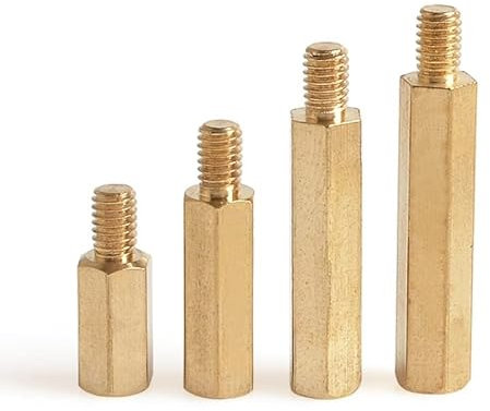 Sechskant-Messingschraube Gewindesäule， M3 Hex Messing Männlich Weiblich Abstandsbolzen Bord Gewinde Säule Montieren Sechseck PCB Motherboard Spacer Hohl Bolzen Schraube M3 * L + 4mm(M3x4mm 4mm 30pcs)