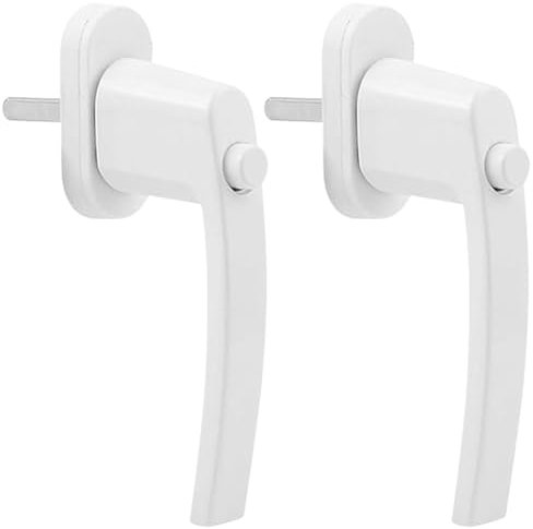 2 Stück Abschließbarer Fenstergriff, Fenstergriffe, Kindersicherung, Kindersichere Fensterverriegelung mit Knopf, Kindersicherung Fenster fensterschloss Aluminium für Terrassentüren (Weiß)