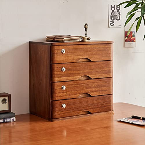 Aktenschrank aus Massivholz mit 4 Schubladen für A4-Papieraufbewahrung