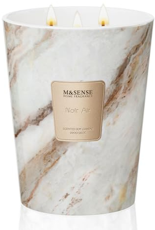 M&SENSE 990g Duftkerze Groß|Noir Air Duftkerzen im Glas|Natürliche Sojawachs Kerzen|Entspannende Aromatherapie | Geschenk für Frauen & Männer,Weihnachten|150h Brenndauer & 3 Docht,Home Scented