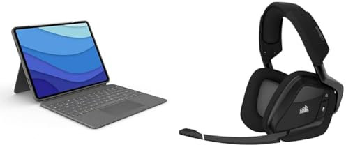 Logitech Combo Touch Funda & Corsair Void RGB Elite Auriculares Inalámbricos