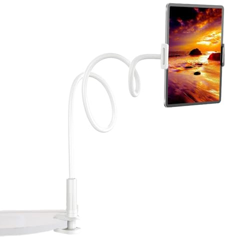 KxrTpx 1PCS Kindle Holder,gooseneck Tablet Holder,kindle Holder for Reading in Bed,Lazy Arm Stand Clamp Mount Bracket Bed,Suitable for Most Mobile Phones, Tablets and Other Devices.