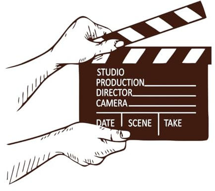 Movie Creation Wall Sticker Film Clapperboard Wall Art Poster Films Making Vinyl Clapperboard-L-57x64cm-Coffee