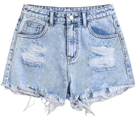 Sommer Denim-Shorts für Teenager-Mädchen,Kinder High Waist Jeans Shorts,Sommershorts Atmungsaktiv Freizeit Kurze Hose, Weich Kurz Jeanshose,Casual Dünne Hotpants 12-16 Jahre