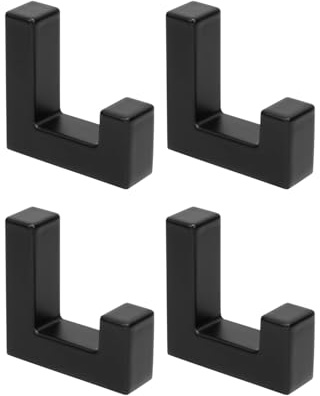 Haliya Garderobenhaken Schwarz, Kleiderhaken aus Zinklegierung, Haken für Akustikpaneele, Wandhaken, Rostbeständig, Langlebig, Einfache Wandmontage – Ideal für Kleider, Handtücher, Taschen und mehr