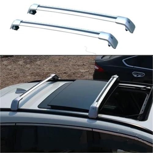 Roof Bars For Dacia For Duster For Dustrt 2018 2019 2020 2021 2022 Aluminum Alloy Side Bars Cross Rails Roof Rack Luggage Load 200kg Roof Rack Cross Bars(Sliver)