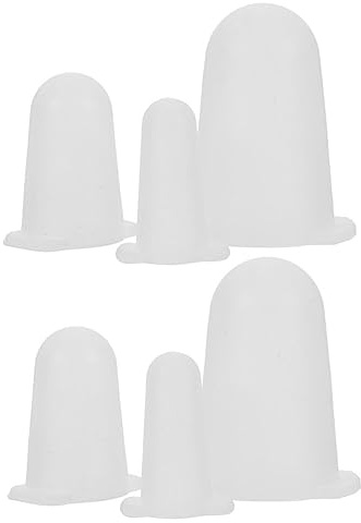 6 Tapas Protectoras de Silicona para Boquillas de Pastelería, Color Neutro