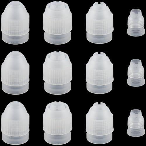SOFPLATE 12 st 4 stilar tårta dekorationsväska kopplare glasyr påse kopplingar vit standard återanvändbar plast standard bakverk munstycke omvandlare tips tillbehör för 18/20/25/30 mm tårtor bakverk