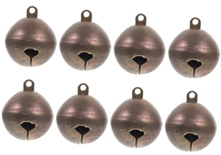 GANAZONO 8 Stück Kupfer Hunde Glöckchen Kleine Laute Haustier Glocken Langlebig Rustikale Mini Anhänger für Hundehalsband Basteln Vintage Kupferglöckchen mit Tiefem Klang