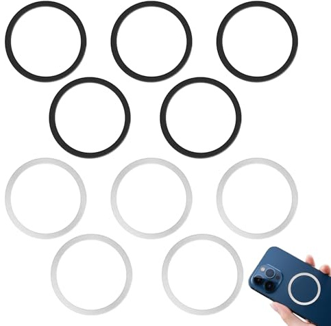 10 Pack Magnetic Phone Rings, Universal Metal Ring Sticker, Thin Design, Magnetic Safety Rings, Mag-netic Cell Phone Holders for Phones & Car Mount
