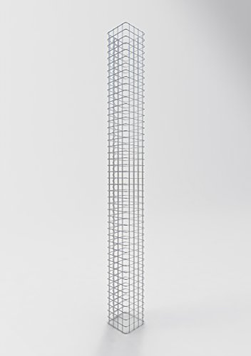 GABIONA pelare stenkorg-ggabione, maskbredd 5 x 5 cm, höjd 230 cm, spirallås, galvaniserad 22 x 22 cm