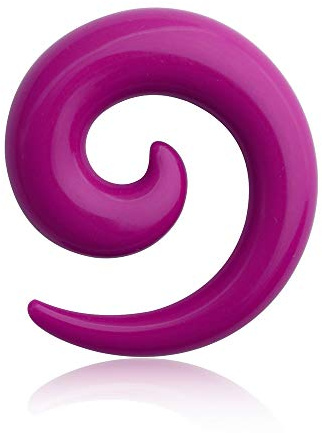 Treuheld® | Lila Dehnschnecke/Dehnsichel - 10 Größen: 1,6-14mm - Hohe Qualität - aus Kunststoff - Dehnungsschnecke für Ohr & Piercings - Flesh Tunnel Expander/Dehner für Plugs aus violettem Acryl