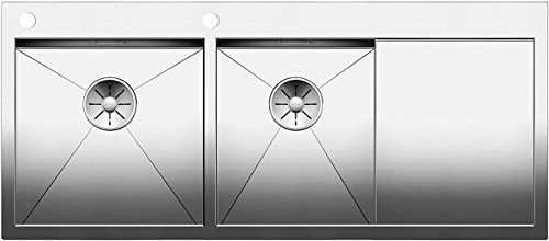 BLANCO 521650 Zerox 8 S-IF Lavello da incasso in acciaio inox per lavabo principale cucina a sinistra, in acciaio inox, 80 cm Unterschrank