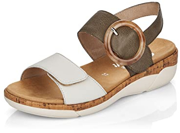 Remonte Femme Sandales R6853, Dame Sandales Classiques,Semelle intérieure Amovible,Chaussure d'été,Confortable,Sandale,grün Kombi,38 EU / 5 UK