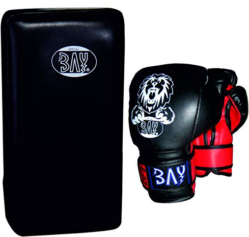 Boxset Kinder Schlagpolster und Boxhandschuhe Handpratze für Boxsack Training Boxtraining Boxen Kickboxen Kampfsport MMA Thaiboxen (4 Unzen)