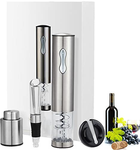 Juego De Abridor EléCtrico, Recargable, Kit De Sacacorchos AutomáTico De Botella De Acero Inoxidable Con Cortador De LáMina, TapóN De VacíO, Aireador, Cable De Carga Usb,Option1