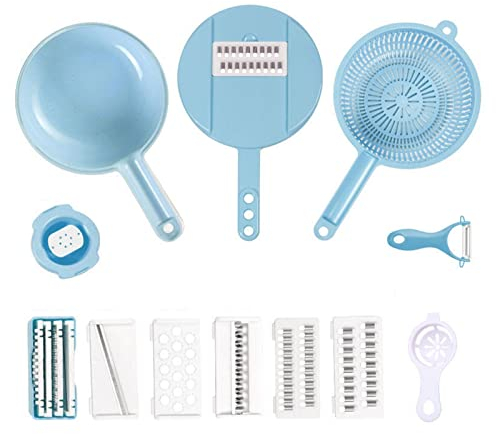 Yeeda Affettaverdure multifunzione, 12 pezzi, tagliaverdure 12 in 1, tagliaverdure per patate, cipolle, aglio, frutta