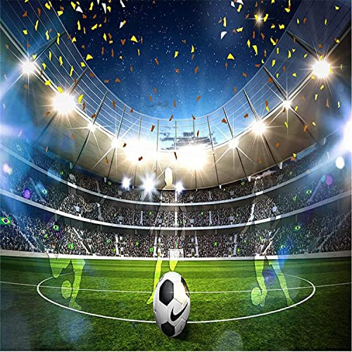 EPZEY Match Football Field 3D Wall Murals Bedroom Large Wallpapers Living Room Peel and Stick Self Adhesive Photos Dining Room Home Decor Office Wall Posters Removable Wall Art , 400x280 cm