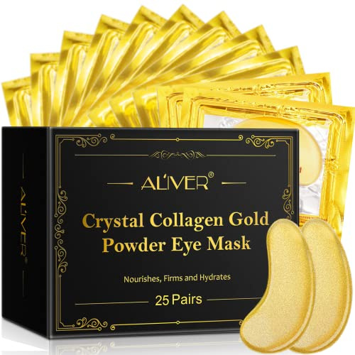 Augenpads (25 Paar), 24k Gold Eye Patches, Anti-aging Augenpads, Intensive Augenpads können Schwellungen, Augenringe und Falten unter den Augen Reduzieren