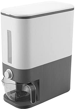 Distributeur de Riz, Boite Rangement Plastique Seau Alimentaire Organisateur Cuisine avec Cylindre de Mesure de Couvercle Seau de Céréales de Ménage Étanche à l'humidité pour Aliment