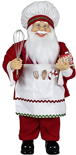 Christmas Paradise Stehender Weihnachtsmann Johann Konditor Santa Rot Weiß Deko-Figur Nikolaus (60cm)