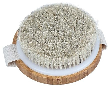FRCOLOR Exfoliating Back Brush Dry Skin Massage Body Scrubber Natural Horsehair Bath Brush for Skin Cleansing and Reduction