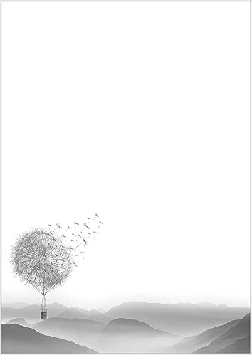 Briefpapier Trauer DIN A4 - Trauerbrief und Kondolenz-Papier 20 Blatt - Motiv Nr. 208 | 120g/m²