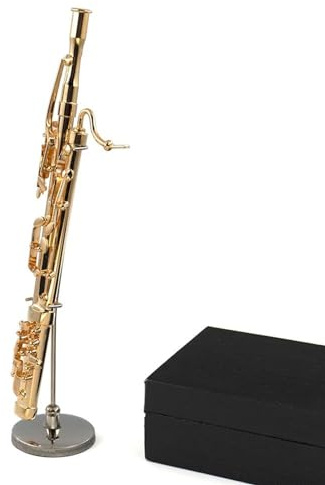 Dekorationen für Musikinstrumente Oboe Miniatur-Kupfer-Fagott, niedlich, dekorativ, tragbar, Kunsthandwerk, klassisches Miniaturmodell, kreativ, einzigartiger Schmuck, Mini-Zubehör, Musikinstrument, K