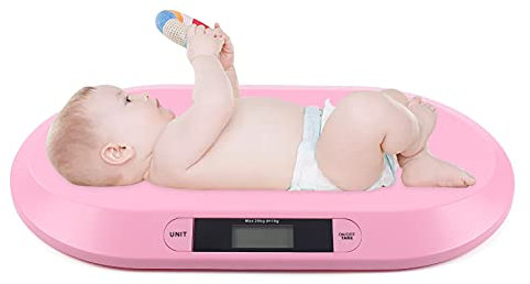 Babywaage Digital bis 20 kg Baby Waage Stillwaage Tierwaage Kinderwaage Säuglingswaage LCD Display Baby Waage Anzeige Automatische Abschalt Babywaage Tara Funktion Rosa Baby Waagen