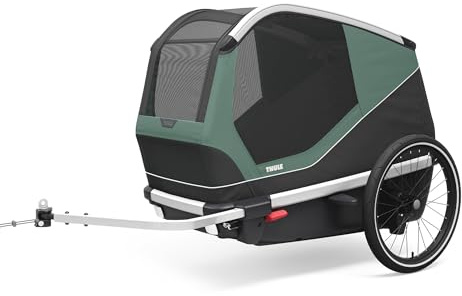 Thule Bexey pet Bike Trailer - Carrier for Small & Large Sized Dogs - Foldable Design - Easy to Connect to Bike - Padded Interior - Converts into Travel Crate - Durable Materials