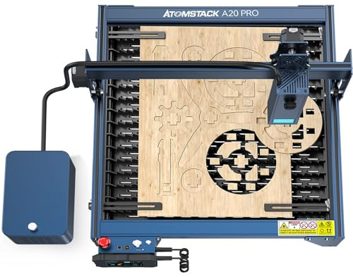 ATOMSTACK X20 Pro 120W Laser Graviermaschine 20W Leistung mit F30 Pro Air Assist Kit 3 in 1 Offline wifi Bildschirm APP Gravurmit F3 Werkbank in Wabenform