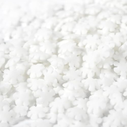 Streuselheld Schneeflöckchen 80g weihnachtliche Zuckerstreusel | Christmas Sprinkles als Topping für Weihnachtsplätzchen, winterliche Deko-Streusel Weiße Schneeflocken als Tortendeko