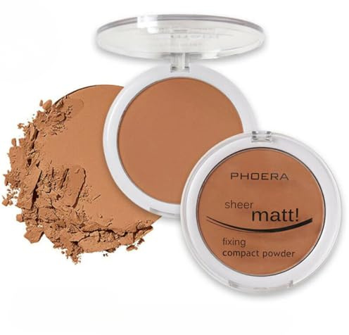 Noble Gifts - Compact Fixing Powder, Sheer Matt Setting Powder with Vitamin E, Long Lasting Pressed Make Up Foundation (206 - Tan)