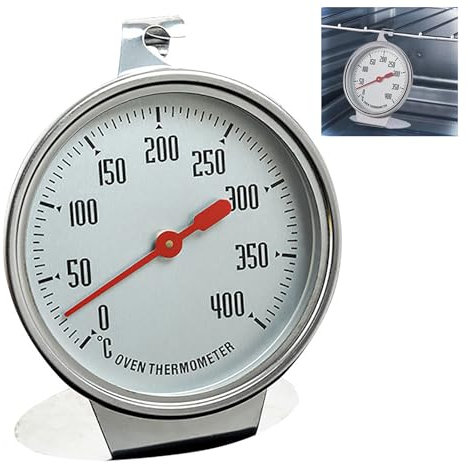 Termómetros de Horno,0~400 ℃ Termómetro para Hornear en Acero Inoxidable Oven Thermometer Termómetro de Horno de Metal para cocina en casa