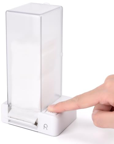 KADS Automatischer Wattepad-Spender, One-Touch-Design, Acryl-Baumwollhalter, kompakt, weiß, Aufbewahrungsbox, unverzichtbar für Zuhause und Reisen