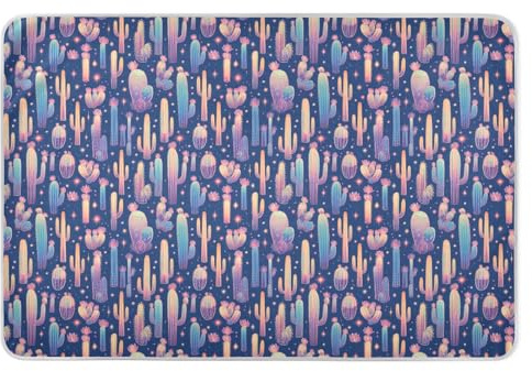 Almohadilla de entrenamiento para orinal extra grande y reutilizable con diseño de cactus gigante, suave y absorbente, para niños, adultos, mascotas, 52 pulgadas de largo x 34 pulgadas de ancho