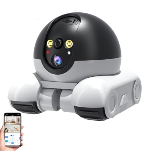 LUCKKY BlinkyBot Camera - 360° View Blinkybot Robot, Movable Home Robot, Dual-Lens Smart Robot Camera, 1080p HD Wi-Fi Mobile Pet Cameras with App Control, 2 Way Audio, Night Vision