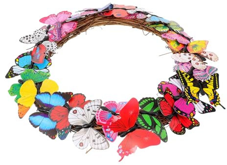 QUMIIRITY Ghirlanda Decorativa con Farfalle Artificiale per Decorazione Primaverile Wreath