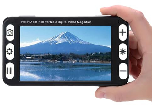 Lente d'ingrandimento digitale, ausilio di lettura elettronico portatile, ausili elettronici per ipovedenti da 5 pollici, 26 modalità colore, per ipovedenti con degenerazione maculare,Black