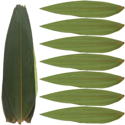 VICASKY Lot de 100 feuilles de sushi - Pour feuilles de banane, feuilles de banane, feuilles de bananier fraîches - Décoratives japonaises - Feuilles de bambou vertes - Cuisine fraîche