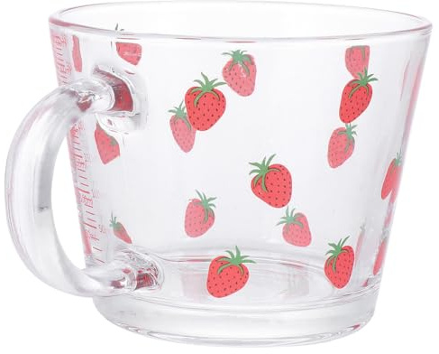 Alipis Bicchiere in Vetro Trasparente Bocca Liscia Sicura Scala Design alla Moda Tazza per Colazione e Latte per Uso Quotidiano