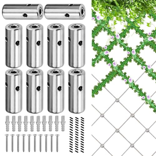 ETUCYNG Système de Treillis métallique pour Jardin - Kit de câbles en Acier - Kit de câbles de Jardinage - Kit de Cordes pour grimpantes, clôtures et Jardins extérieurs