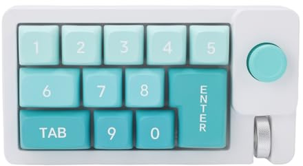 LICAEVEY Número Mecánico con Cable Almohadilla, Tipo C Teclado Numpad Swappable con 12 RGB LED Backlight Joystick Roller para Lapotop, Working, PC Gaming (Purple)