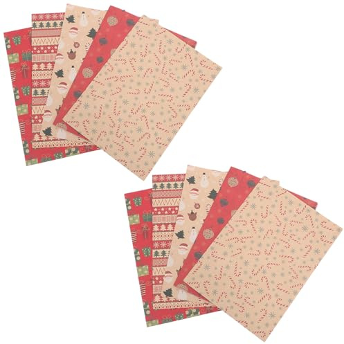 Beavorty 10stücke Geschenkpapier für Weihnachten Bögen Vintage-weihnachtspapier Geschenkverpackung mit Wintermotiven Partypapier für Blumensträuße und Geschenke
