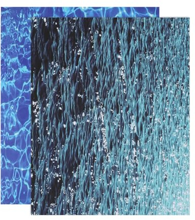 sourcing map 2 calcomanías de agua ondulada, autoadhesivas, efecto de onda de agua, 11.7 x 8.25 pulgadas, hojas de papel tapiz para casa de muñecas, paisajes en miniatura, azul oscuro, azul puro