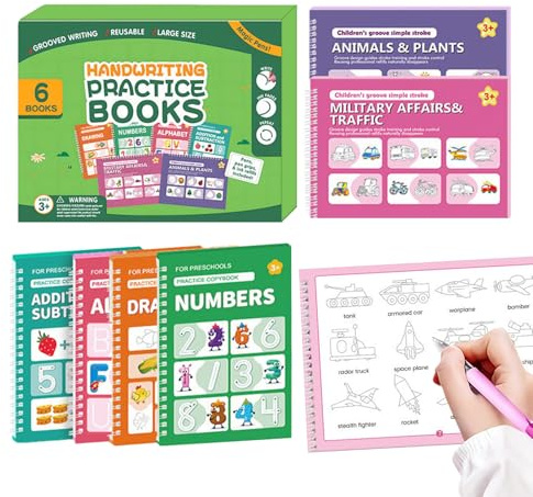 Générique Cahiers d'Écriture Rainurés pour - Cahiers Alphabet Réutilisables | Cahier d'Apprentissage des Lettres et de l'Écriture | Pour Garçons Filles Maternelle École Maison Voyage